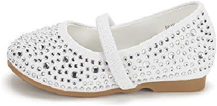 Girls Mary Jane Rhinestone Studded Slip On Ballet Flats Toddler