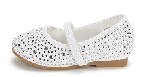 Girls Mary Jane Rhinestone Studded Slip On Ballet Flats Toddler