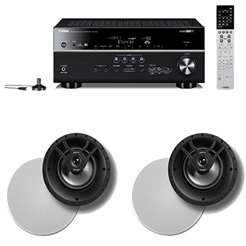 Yamaha RX-V677 7.2-channel Wi-Fi Network AV Receiver Plus A Pair of Polk Audio 620-RT In-Ceiling Loudspeakers