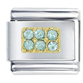March Birthstone Italian Charms by 