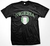 Nigeria Crest T-shirt, Nigerian Flag T-shirt, Large, Black