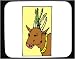 Decorated Mouse Pad with cow, horn, bust, cattle, leaves, animal, Asia, Burma, bovine