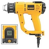 DeWalt LCD Heat Gun, Variable Temp, 150-1100 F, 120V, 1550W