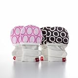 guavamitts - smart, stay on baby mittens -2 pack (ellipse (pink)/cirque (chocolate))