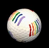 GOLF BALL - HAND PAINTED - DESIGN: PRIDE RAINBOW