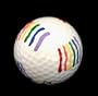 GOLF BALL - HAND PAINTED - DESIGN: PRIDE RAINBOW