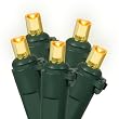 Set of 20 Battery Operated Amber LED Wide Angle Christmas Lights - Green Wire