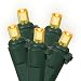 Set of 20 Battery Operated Amber LED Wide Angle Christmas Lights - Green Wire