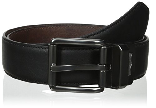 Levi's Men's Reversible Casual Jeans Belt with Withing Logo Buckle, Black/Brown, Medium