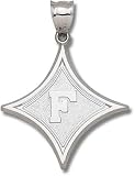 Furman Paladins Giant 1 2 3 W x 1 11 16 H Diamond with F Pendant - 14KT Gold Jewelry