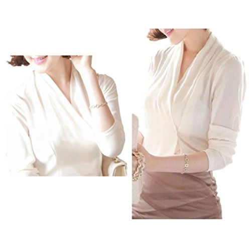 ナナコレクション Nana_Collection 春 秋 ブラウス カシュクール クロス シフォン ドレープ 女性 S-2XL