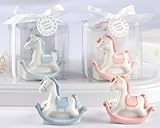 Rock-a-Bye Carousel Ceramic Rocking Horse Tealight Holder Pink or Blue (Set of 18)