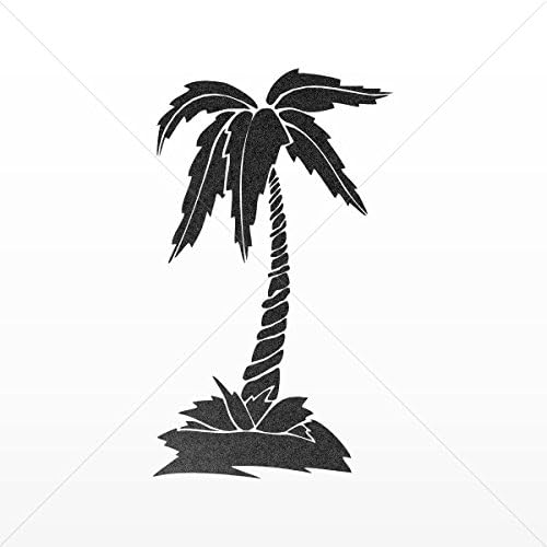 Stickers Decal Coconut Tree Car door Hobbies Waterproof Racing Durable Mettalic Black (12 X 7.00 In)