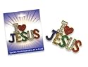 Sparkling Glittery I LOVE JESUS Pin Brooch