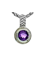 Balissima By Effy Collection Sterling Silver and 18k Yellow Gold Amethyst Pendant Necklace