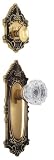 Nostalgic Warehouse BN72-VICCRY-AB Victorian Interior Handleset with Crystal Knob, Antique Brass
