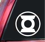 Green Lantern Symbol #2 Vinyl Decal Sticker - White
