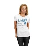 MLB Los Angeles Dodgers Women's Short Sleeve Crew Neck Tee (White, Medium)