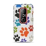 Hard Snap-on Shield With MULTI COLOR DOG PAWS Design Faceplate Cover Sleeve ....