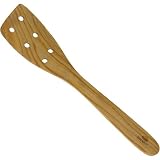 Berard Olive Wood Curved Spatula with Drainage Holes