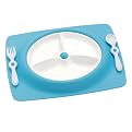 Skip Hop Mate Feeding Plate and Utensils - Sky Blue