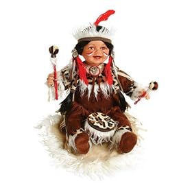 Click here to buy MINDA 22in Native American w Drum and Blanket Doll~Retired by Duck House Dolls.