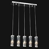 IMAGE OF 5 Light Kitchen Hanging Crystal Island Pendant Light