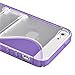 Purple S-Line Wave Design TPU Bumper Gel Shell Back Case Cover Skin with Stand for iphone 5 5G 5th
