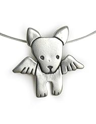Angel Dog Sterling Silver Charm Necklace