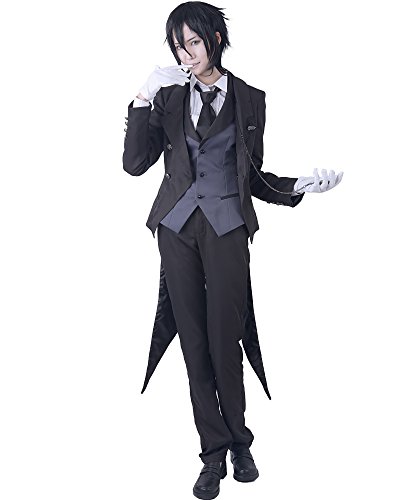 Miccostumes Men's Black Butler Sebastian Michaelis Cosplay Costume
