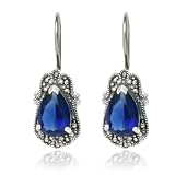 Sterling Silver Marcasite and Blue Crystal Pear Wire Earrings 41cyxoS6xLL. SL160 Sterling Silver Marcasite and Blue Crystal Pear Wire Earrings