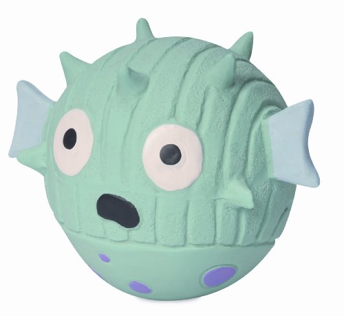 Image of HuggleHounds Ruff-Tex Mr. Prickles The Blowfish Pet Squeak Toy, Mini