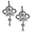 Fleur-de-lis Silver Natural Seed Pearl Earrings - Dahlia Vintage Collection Fleur-de-lis Silver Natural Seed Pearl Earrings - Dahlia Vintage Collection