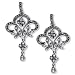 Fleur-de-lis Silver Natural Seed Pearl Earrings - Dahlia Vintage Collection