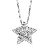 Search : 0.25 ct. 14K White Gold Diamond Pave Star Pendant