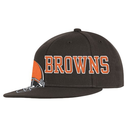 NFL Men's Cleveland Browns End Zone Flat Visor Flex Hat - Tw78Z (Brown, Large/X-Large)
