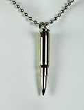 Silver Bullet Necklace 0.308 Mm Black Metal Punk Rock