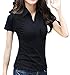FACE N FACE Women's Cotton V Neck Polo Short Sleeve Casual Tops Tshirt