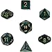 Polyhedral 7-Die Scarab Chessex Dice Set - Jade with Gold CHX-27415