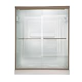 American Standard AM00345.400.006 Euro Frameless By-Pass Shower Doors, Brushed Nickel