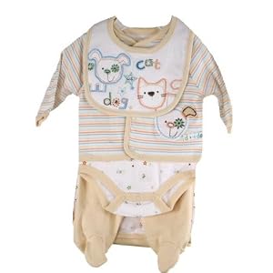 Preemie Boys 5pc Cat Dog Layette Set