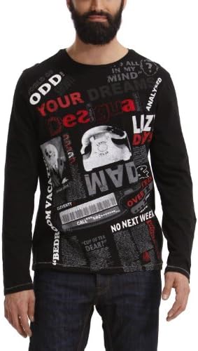 Desigual Men's T Shirt Newspaper
