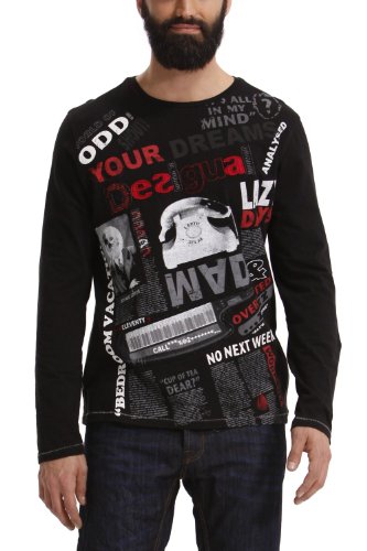 Desigual Men's T Shirt Newspaper