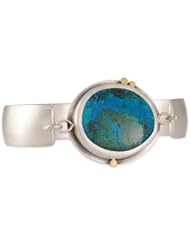 ANANDA KHALSA- Clay Pot Exclusive! Turquoise Cuff Bracelet in Sterling Silver and 22KY Gold