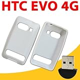 HTC Evo 4G Extended Battery Silicone Case White + Wireless Bluetooth Dongle ....