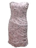 Pale Pink and Silver Lace Flowers Strapless Dress