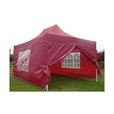 NEW WATERPROOF 3M X 4.5M POP UP TENT GAZEBO MARQUEE PARTY TENT CANOPY+ 4 SIDES (RED)
