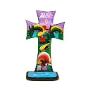 Tabletop Wooden Cross / Crucifix, Traditional Mexican Story Painting