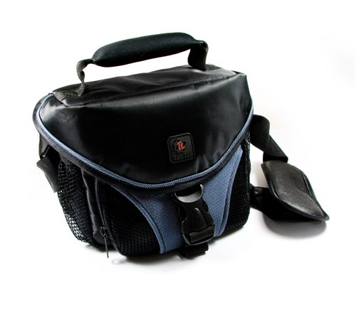 Tuff-Luv (Kodak EasyShare Z1015) Any-Weather Shoulder Bag & Raincoat for Digital SLR (Black/Azure) - Size 1 (S)