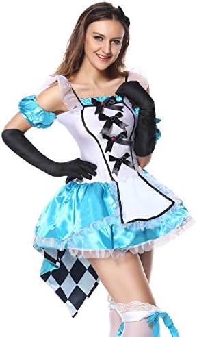 Luruiya Women's Plus Size Deluxe Fantasy Costume Blue Large